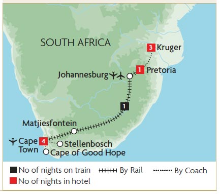 Blue Train Route Map Blue Train And Trans-Karoo