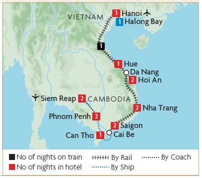 cambodia map rail vietnam mekong delta included tour greatrail