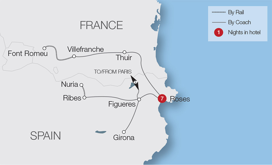 Roses, Catalan Coast & Trains of the Pyrenees