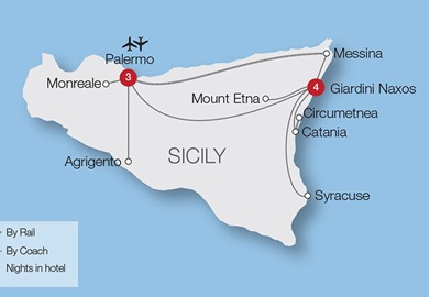 sicily magic tour rail europe southern italy map