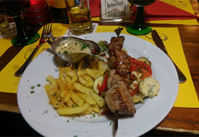 Prussian style pork skewer