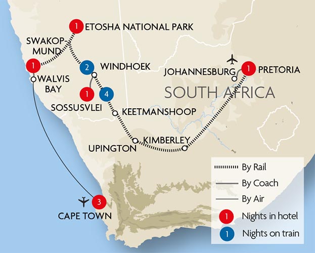 train trip johannesburg to namibia