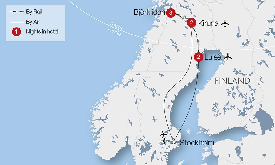 Aurora Borealis in the night sky over Lapland