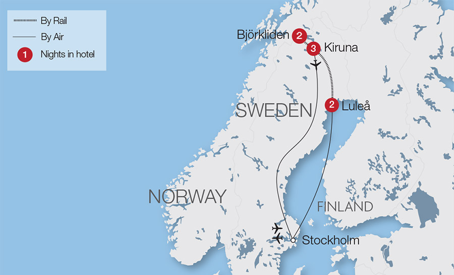 Rovaniemi cityscape with snow and Northern Lights