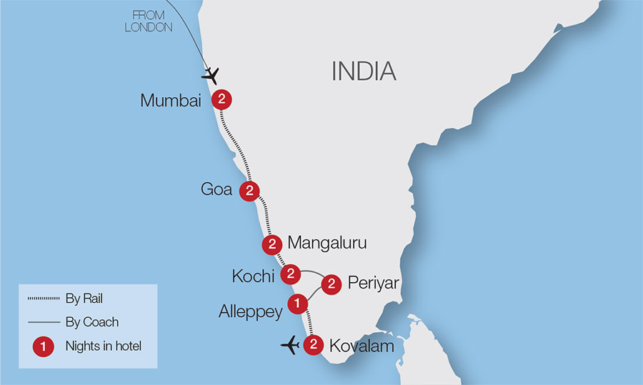 Tour To Kerala on the Konkan Railway Great Rail Journeys KRJ19