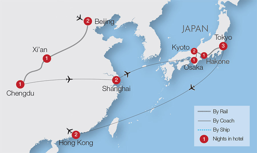 Hong Kong Japan Map - 11 Days Highlights Of Hong Kong And Japan Tour