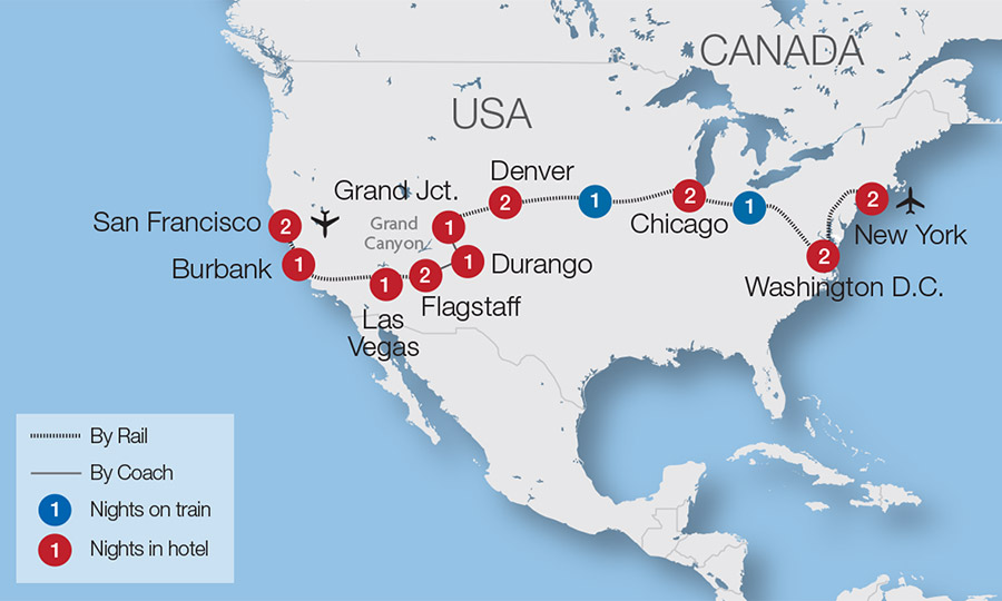 Amtrak Coast Starlight Map