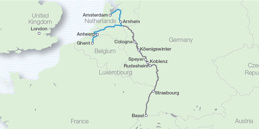 Map of the Rhine