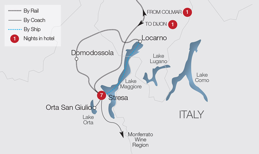 tourhub | Great Rail Journeys | Stresa &amp; Lake Maggiore | STL20 | Route Map