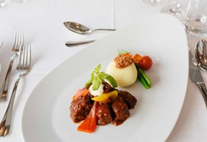 Dining onboard a river ship