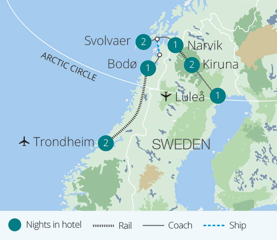 Nordland Line Railway Map Nordland Railway | Rail Holidays & Escorted Tours | Great Rail Journeys