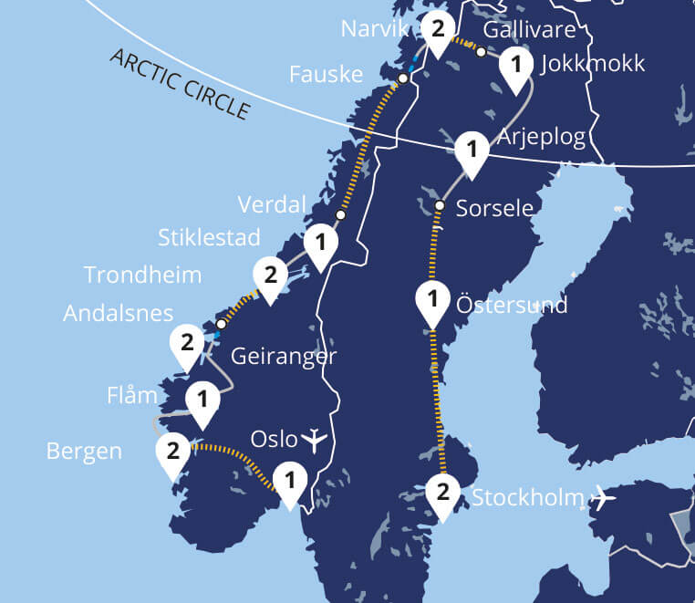 grand tour scandinavia route