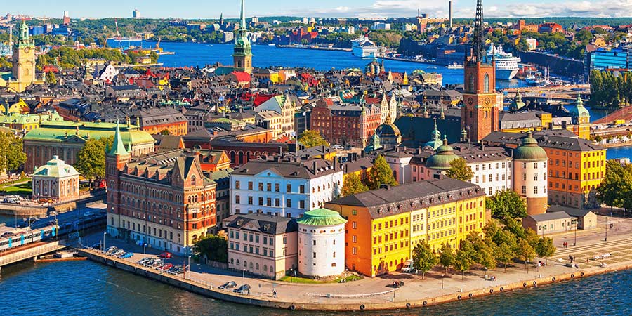 A sunny summer day in Stockholm, Sweden.