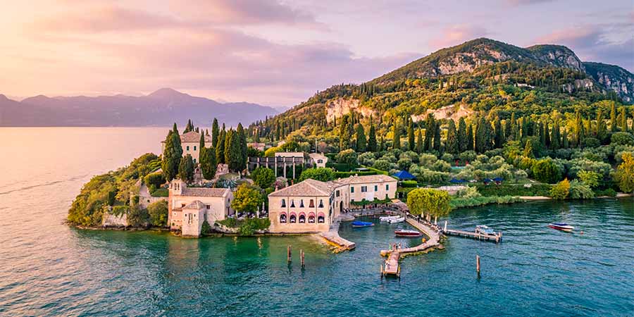 Cruising across Lake Garda to Limone and Malcesine