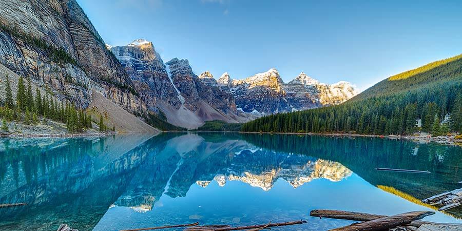 Moraine lake panorama in Banff National Park Moraine lake panorama in Banff National Park