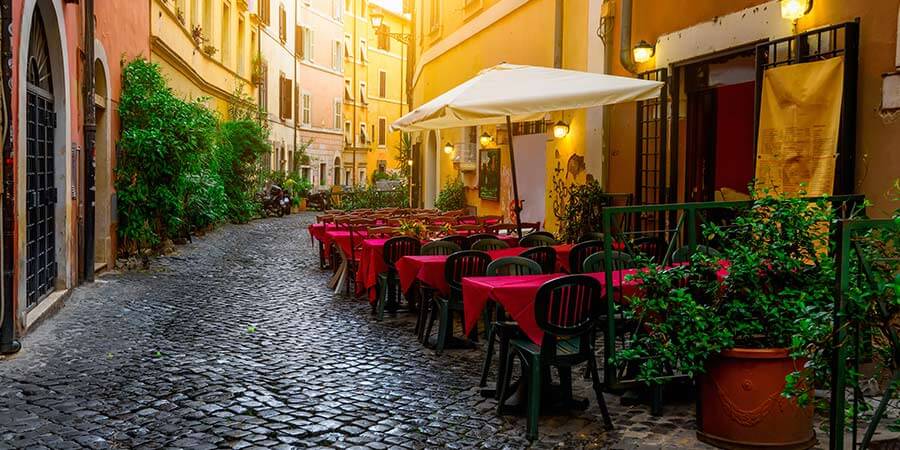 Cozy old street in Trastevere in Rome Cozy old street in Trastevere in Rome