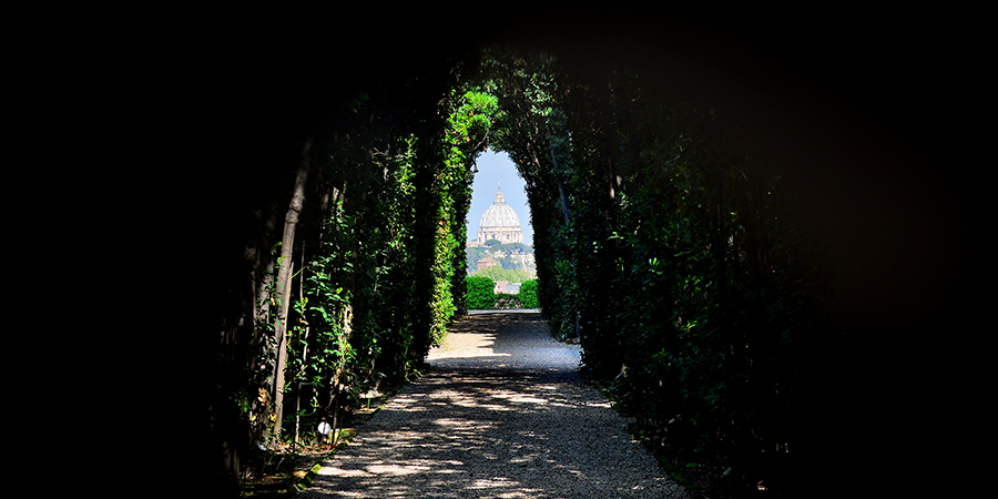 St Peter's basilica view through a key hole St Peter's basilica view through a key hole