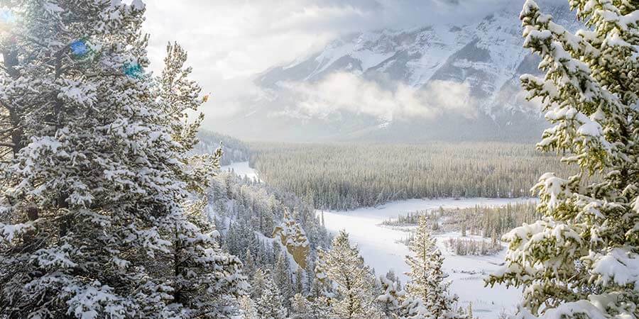 Winter View of Bow River Valley Winter View of Bow River Valley