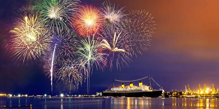 Fireworks at Long Beach, California Fireworks at Long Beach, California