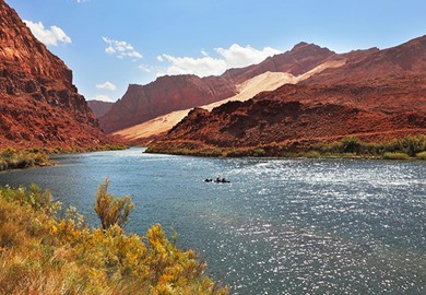 Colorado River Among The Rocky Mountains Of Red Sandstone Colorado River Among The Rocky Mountains Of Red Sandstone