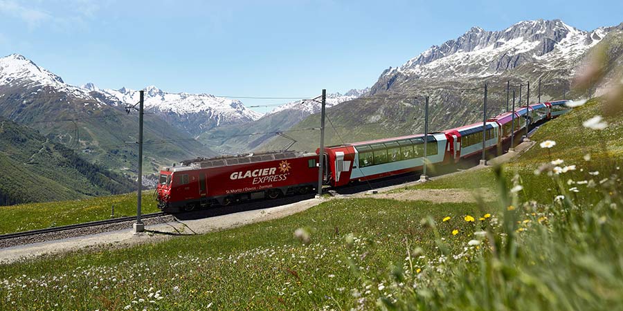Experience the Glacier Express in First Class with lunch