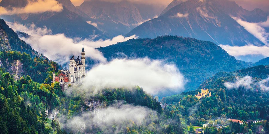 Admire fairytale Neuschwanstein Castle