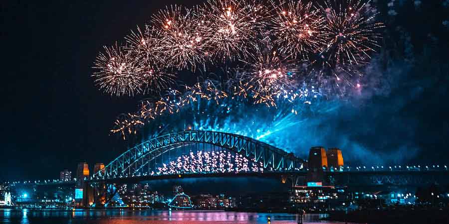 Ringing in the New Year while looking over Sydney