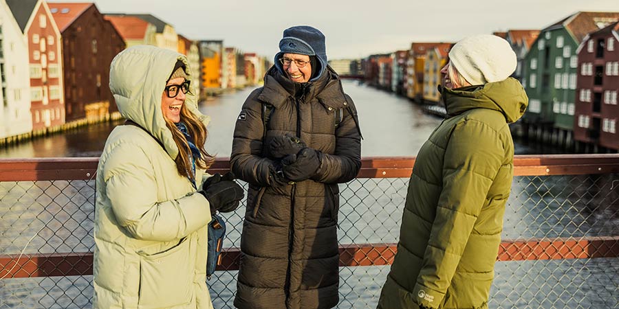 Graham and Gail meet the Tour Manager in Trondheim. 
